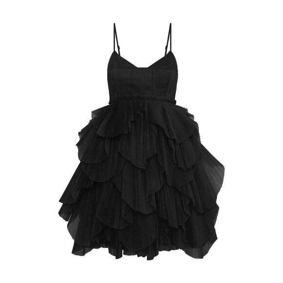 AJE.  black ELSIE PLEAT MINI PARTY DRESS size 8 - Picture 4 of 13